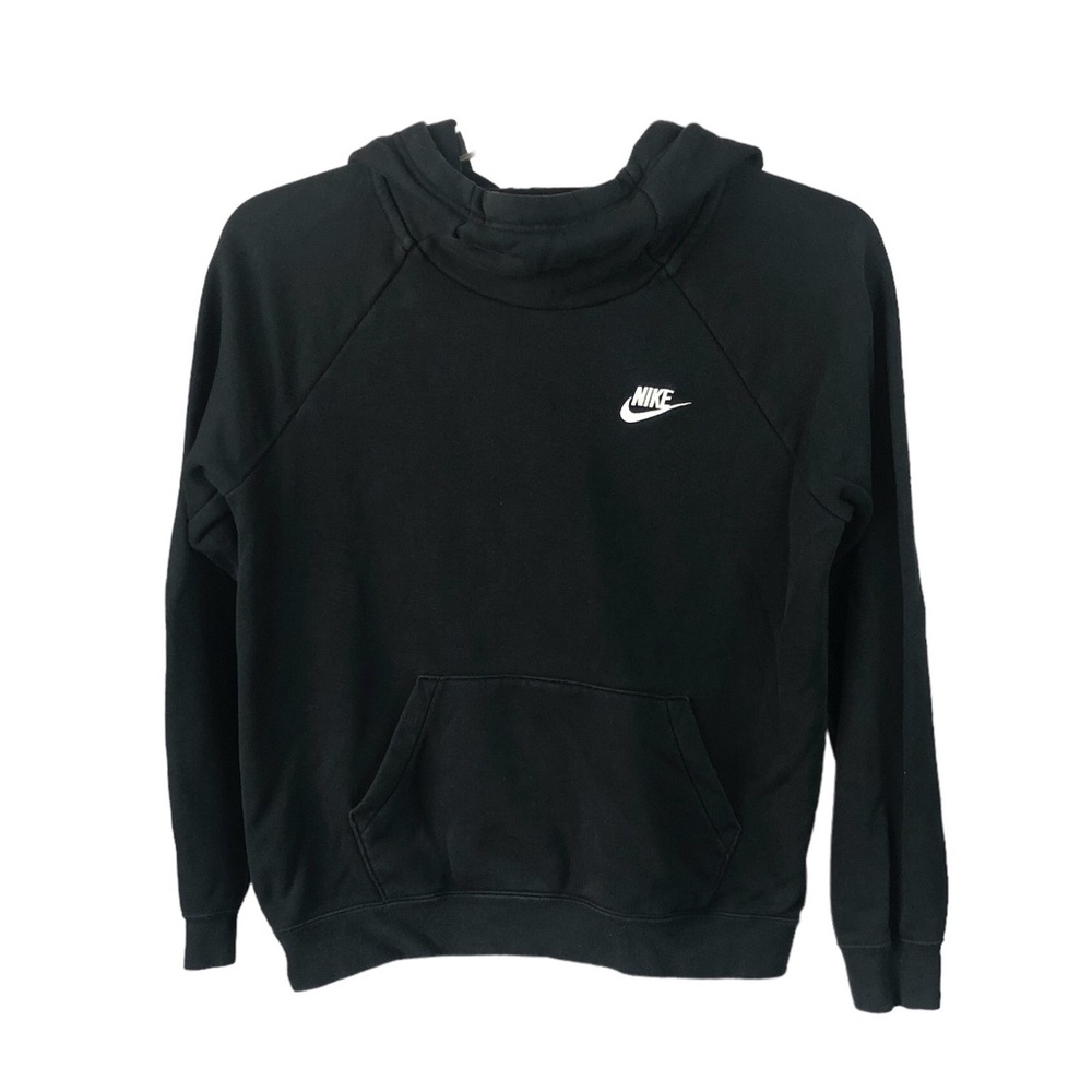 Women's Nike Black and White Logo Soft Semi-Brushed Fleece Hoodie. Size Small